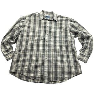 Domani Uomo Plaid Button Down Shirt Long Sleeve Cotton Classic Mens M Gray 90’s